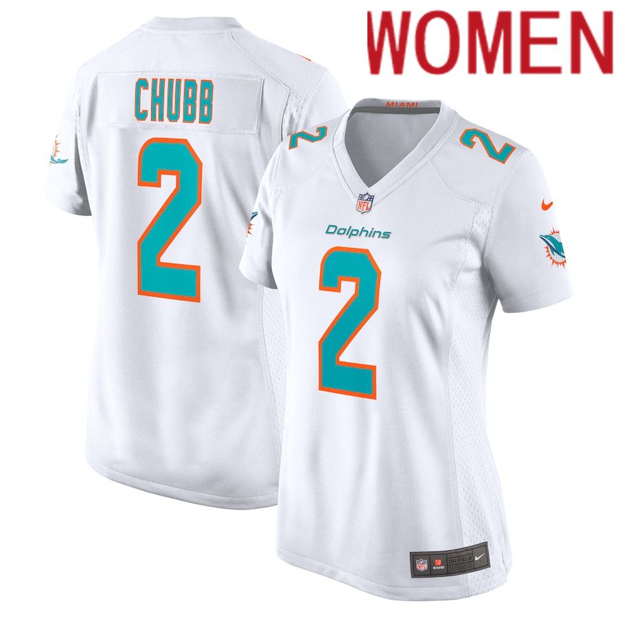 Women Miami Dolphins 2 Bradley Chubb Nike White Game Player NFL Jersey